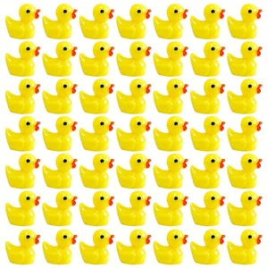 Set of yellow rubber ducks, 100 pieces, miniature, fairy garden, landscape, doll house, cute decoration, diy accessories for children, game time gift 8 main fairy sales for decoration - №1