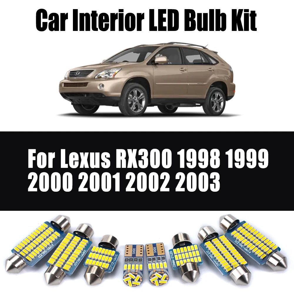 

14Pcs Canbus For Lexus RX300 1998 1999 2000 2001 2002 2003 LED Ceiling Bulbs Interior Dome Map Trunk Plate Light Kit Accessories