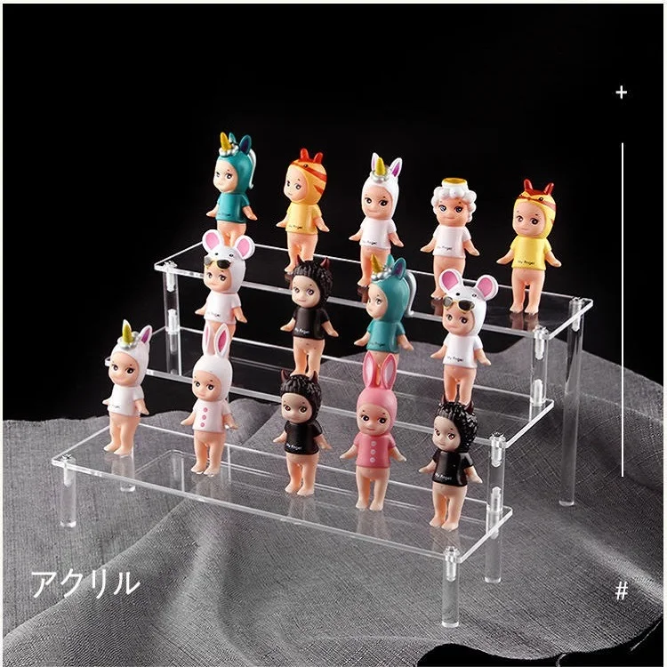 1/2/3/4/5 Layer Black Display Rack Handmade Toy Building Block Model Ladder Shelf Doll Handmade Office Cosmetics Storage Rack