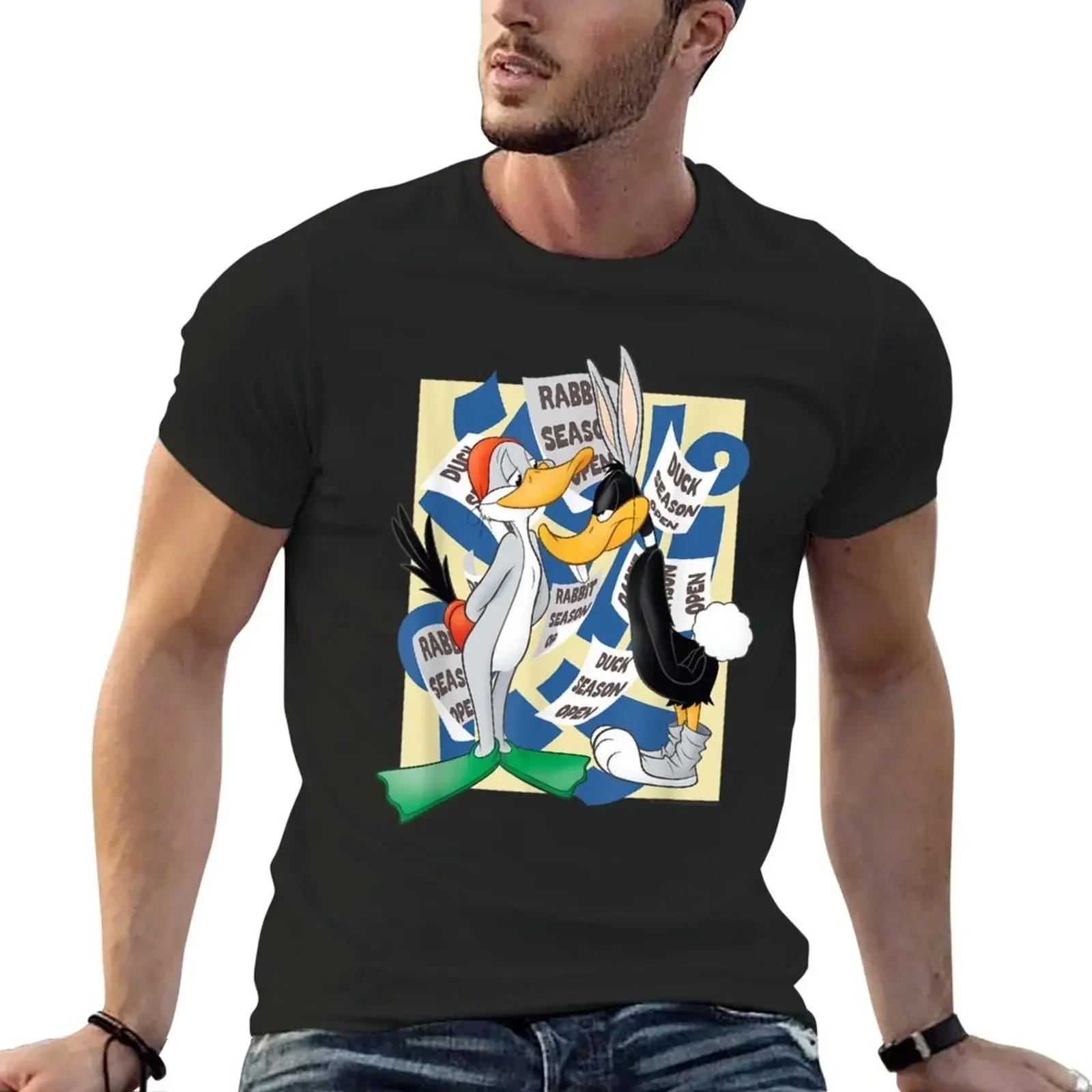 

Rabbit Season Duck Season T-Shirt plus sizes rapper graphic tees tops summer tops Short sleeve tee men