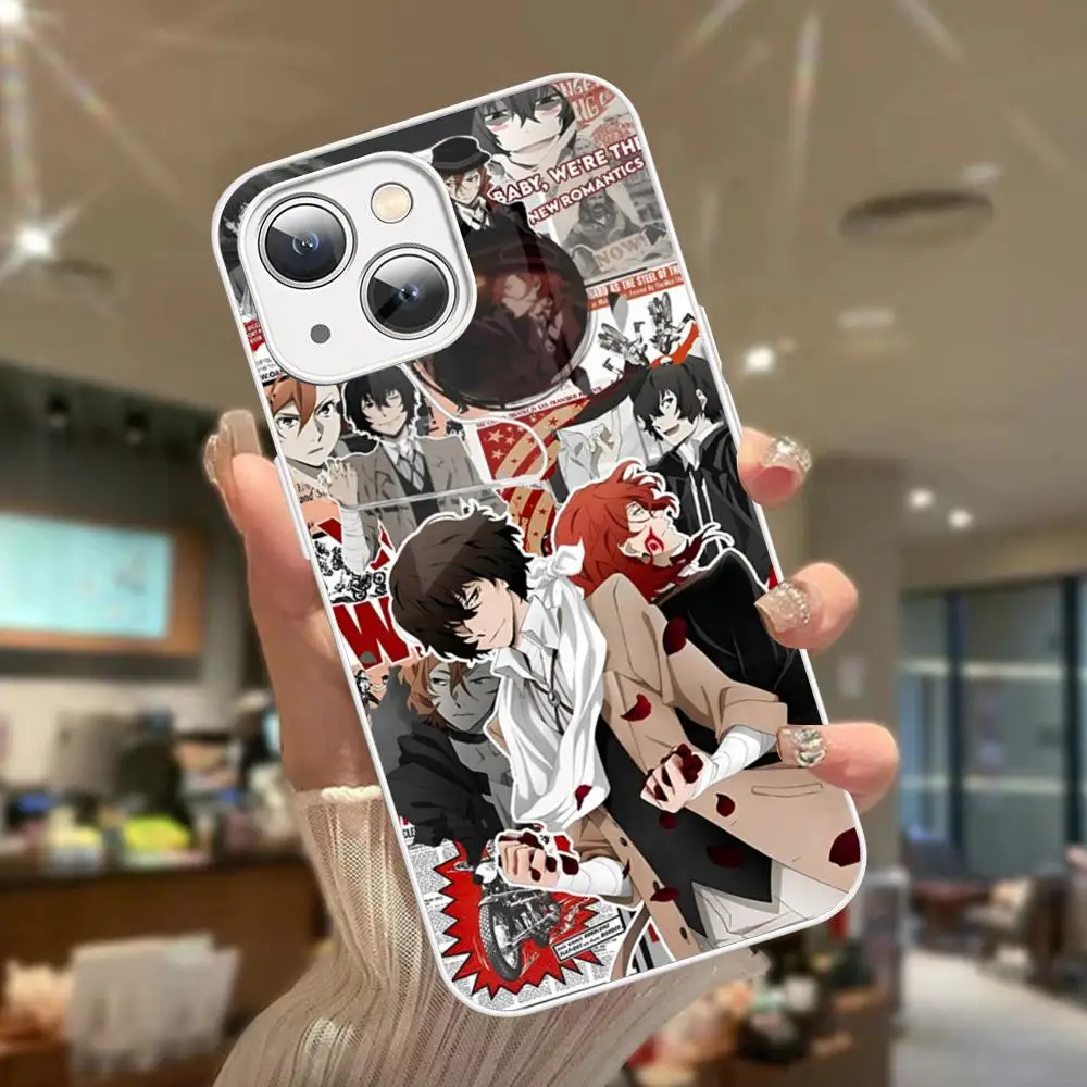 Bungo Stray Dogs Anime Phone Case Tempered Glass For iphone 14 13 12 11 Pro Mini XS MAX 14Plus X XS XR Fundas