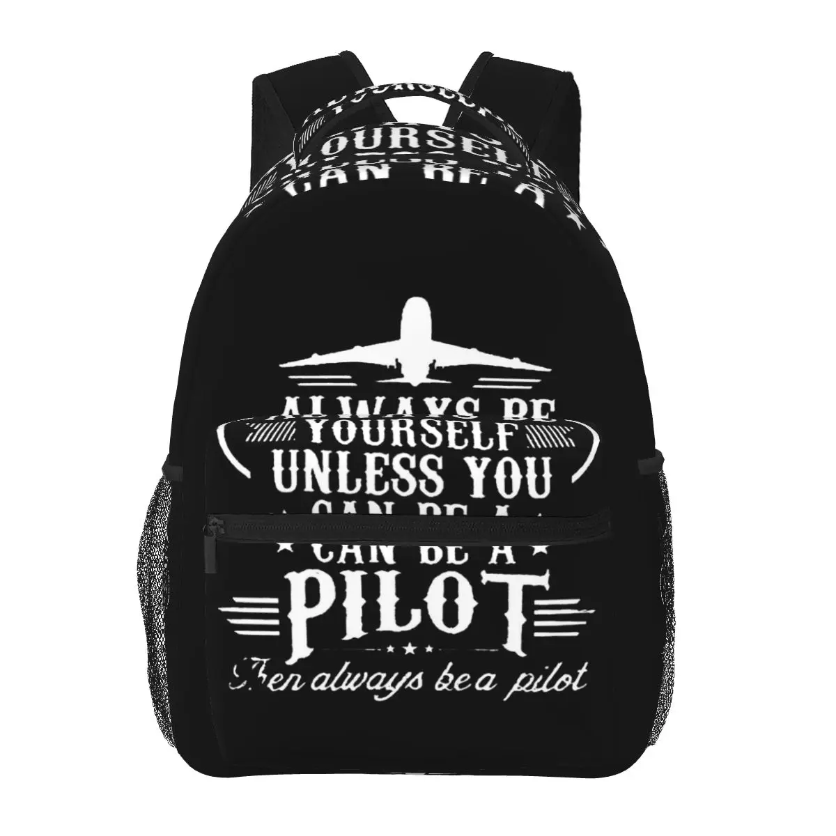 Born To Fly Captain Stripes Flight Pilot Aviation Aviator Airplane Backpacks Boys Girls Bookbag School Bag Rucksack Shoulder Bag