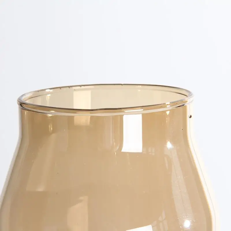 北欧風メッキレインボーガラス花瓶-アンバー生花アレンジメント-ホームデコレーションアイテム-エレガントなヨーロピアンスタイルデスクトップオーナメント