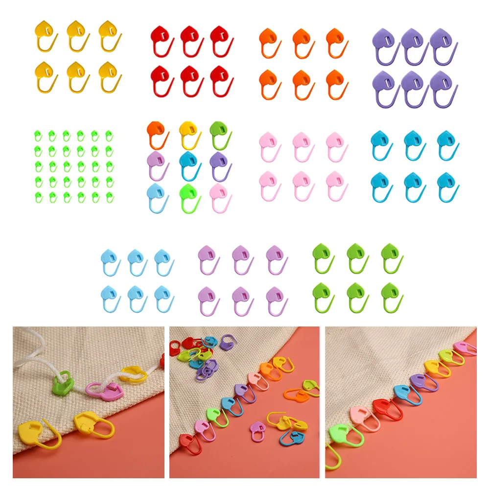 Stay Organized in Crochet and Knitting Projects with 100PCS Plastic Locking Needle Stitch Holders Markers Clip Assorted Colors