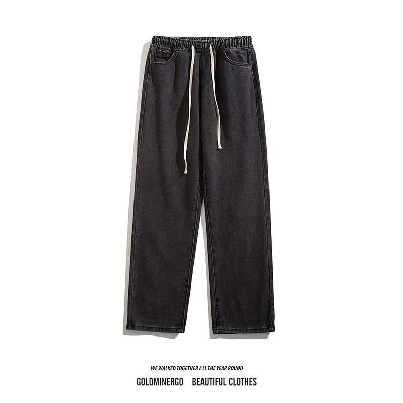 

Мужские свободные джинсы прямого кроя в стиле Dad Jeans, повседневные, винтажные, в стиле Харадзюку, длинные брюки, весна-осень, модные, синие, из денима, со средней посадкой, без стрейча