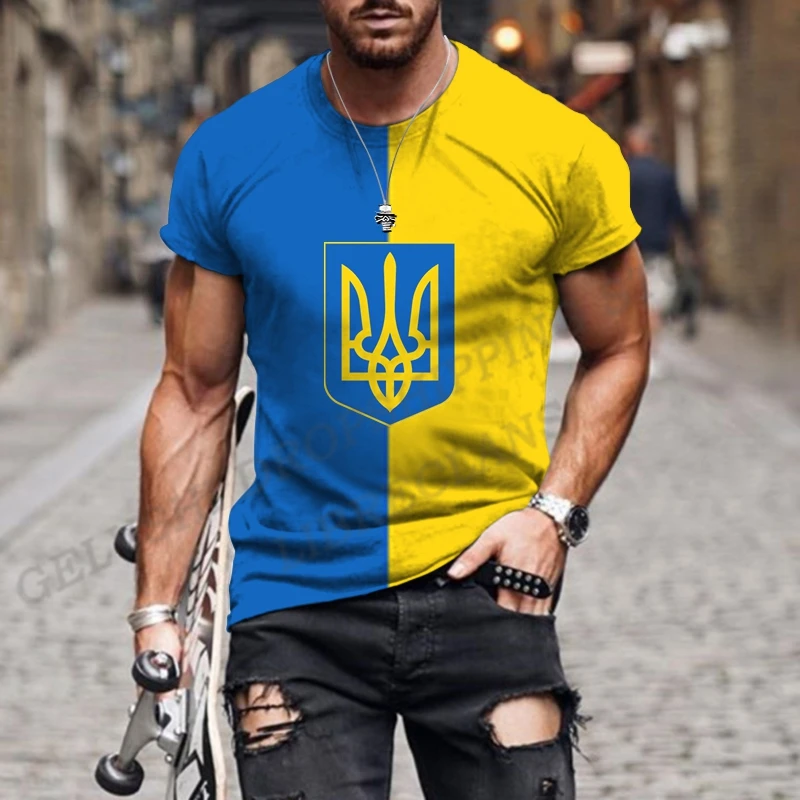 Ukraine Flag 3d Print T-shirt Men Women Fashion T-shirts Tops Kids Hip Hop Tops Tees Summer Men's T-shirt Oversized Tops Unisex