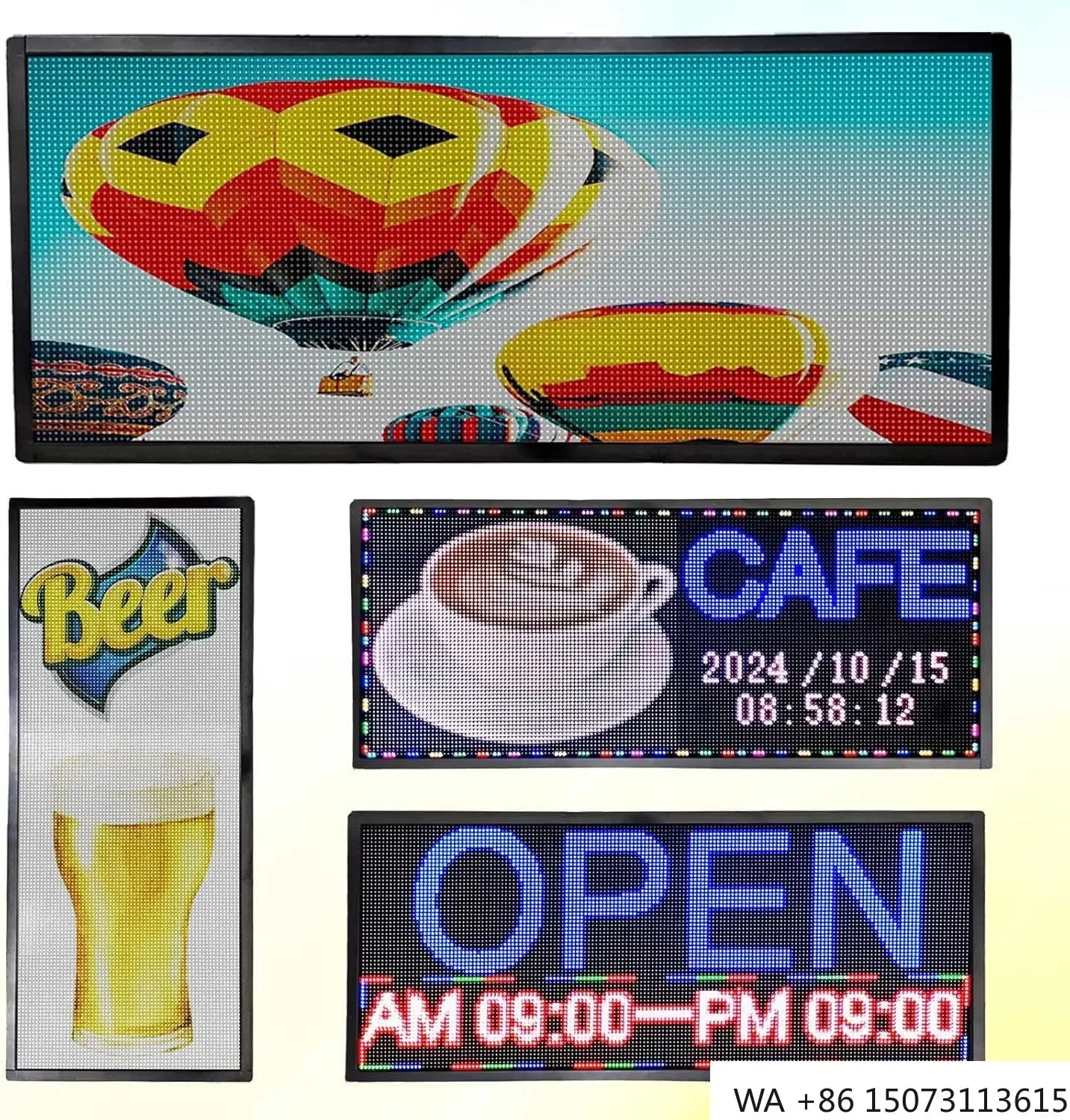 

Программируемая светодиодная бегущая строка для внутреннего и наружного использования, рекламный цифровой баннер, информационная доска для магазинов