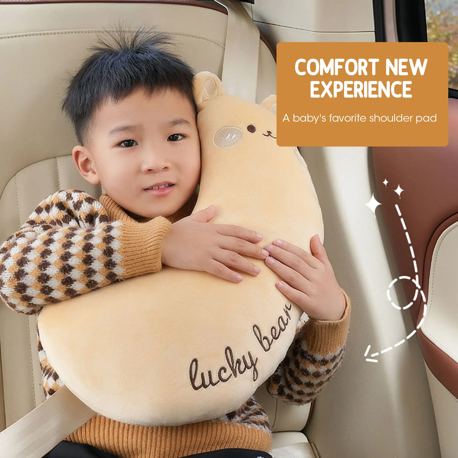 

Car shoulder strap thickened soft pillow Car seat belt cover cute cartoon children's car pillow shoulder