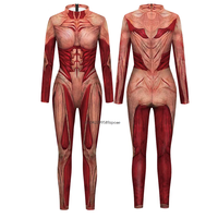 Women Sexy Tight Jumpsuits Attack On Titan Annie Leonhart Cosplay Costume Adult 3D Print Muscle Bodysuits Party Catsuits