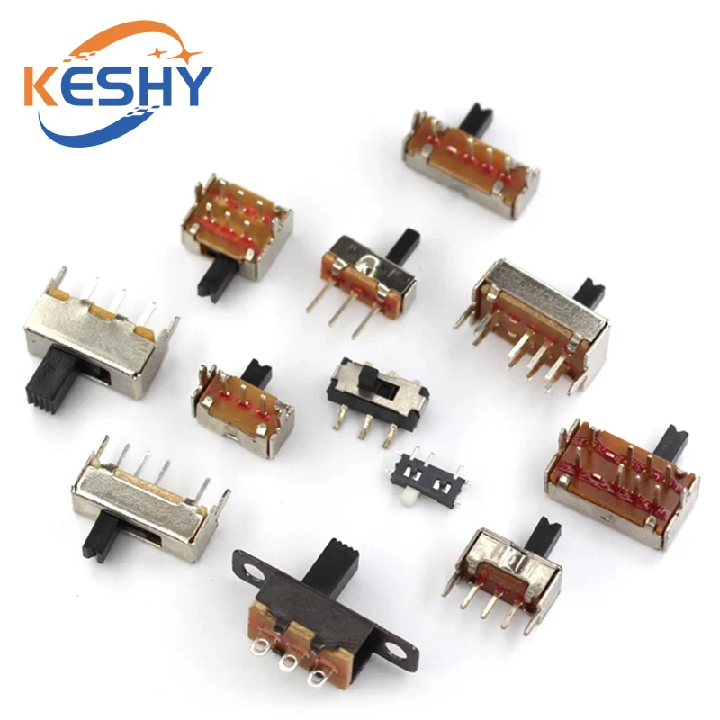 20PCS Slide Switch Micro-power Toggle Switch Single and Double-row Direct-inserted Horizontal Sliding Second Gear Third Gear