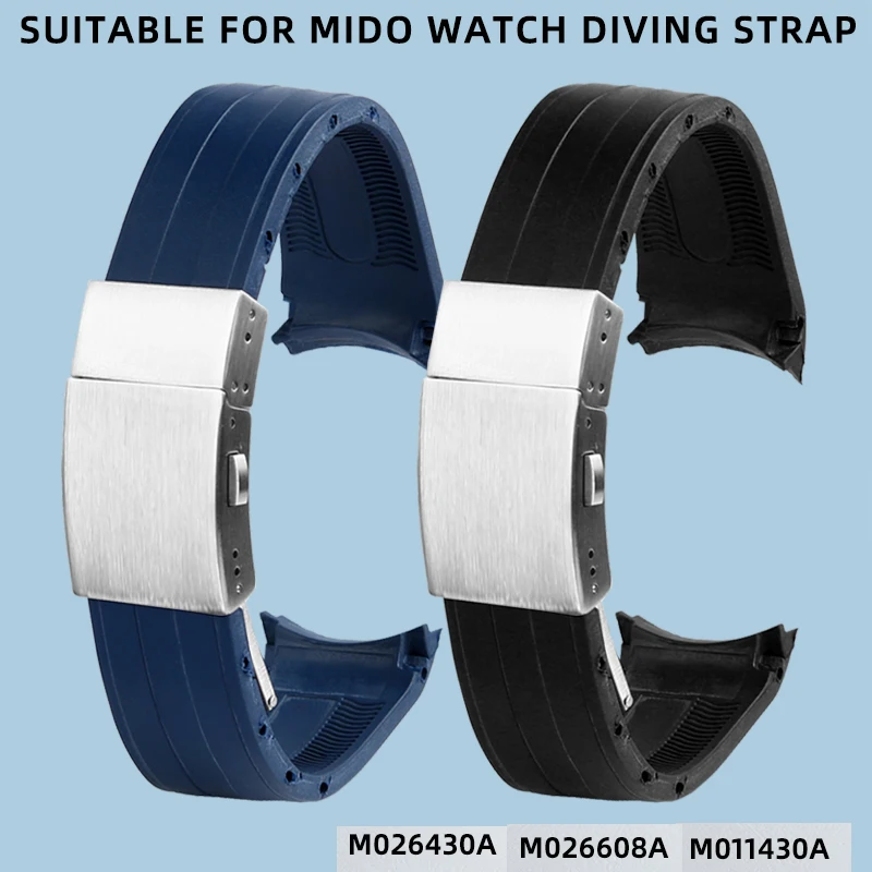 

Suitable for Mido Navigator Series M026430A M026608A Starfish M011430A Rubber Watch Band 22mm