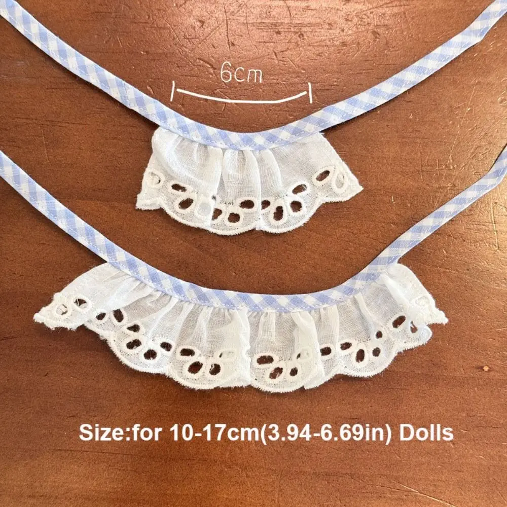 Mini poupée rayure T-shirt vêtements Style de mode décontracté rétro dentelle col tablier pour 10 ~ 15 cm coton poupée pour 17 cm poupées
