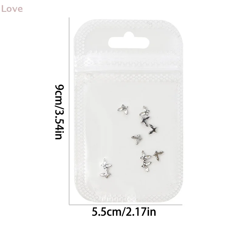 [L&P] 10pcs Bow Knot Glitter Nail Charms Butterflies Assortment Resin 3d Nail Art Decoration Studs Accessories Supplies Women