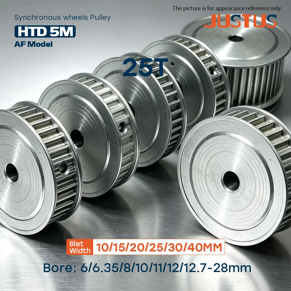 HTD 5M 25T Synchronous Timing Pulley, Bore 5-28mm, for 10-40mm Width HTD5M Timing Belt, Linear Motion Power Transmission