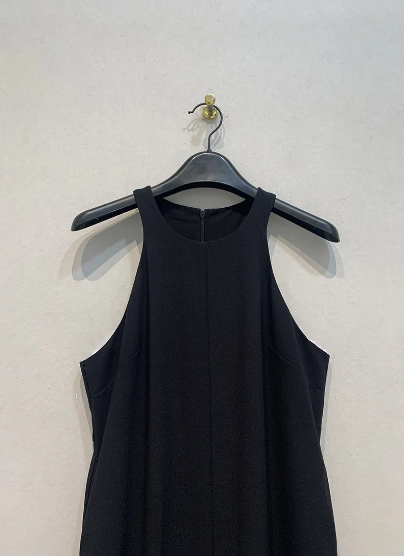 Mono de estilo japonés para Mujer, traje sencillo y elegante de oficina, cuello redondo, sin mangas, holgado, informal, novedad, primavera y verano