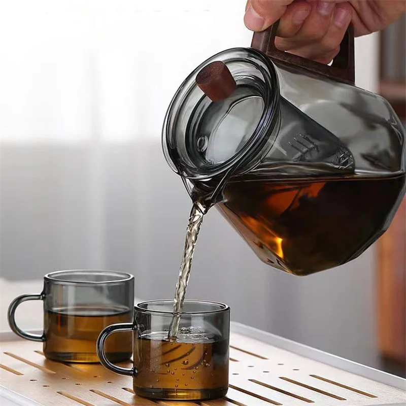 Diamond Polyhedron Shape Heat Resistant Glass Teapot With Filter Heated Container Kungfu Tea Pot Clear Kettle Teaware