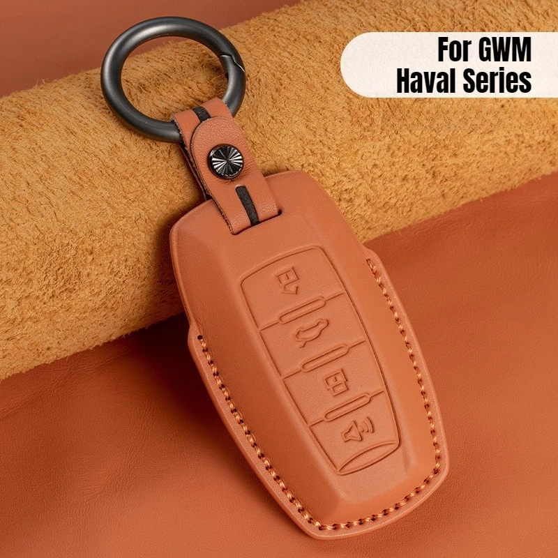 

For GWM Haval H6 3rd Gen M6 Plus Dargo F7 H9 H2s Chitu H7 F5 H5 Raptor Car Key Case Leather Anti-Scratch Key Shell Protector Bag
