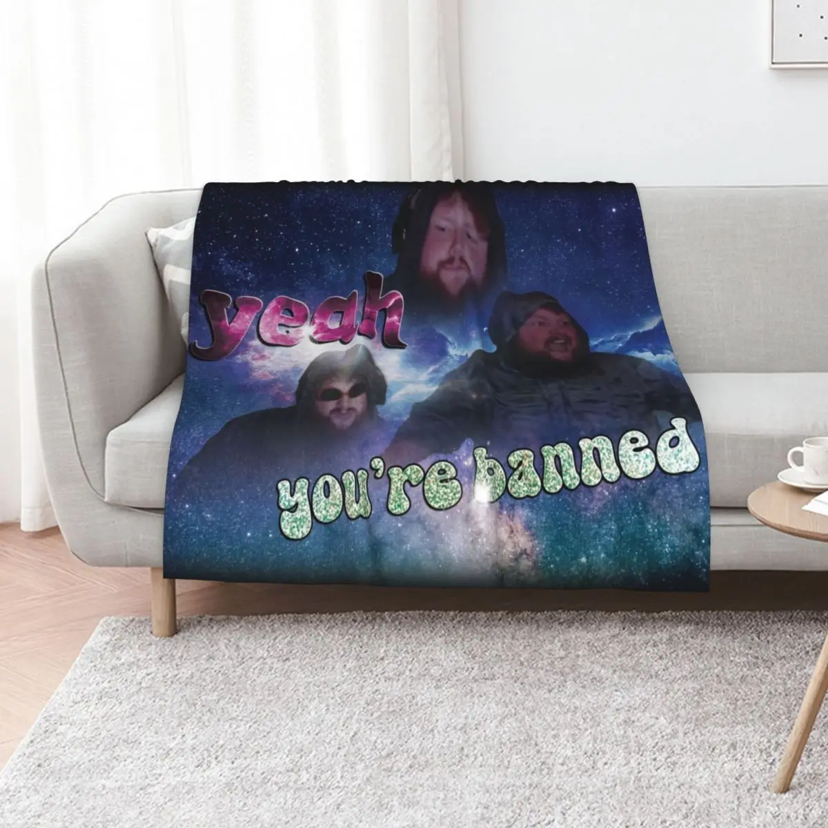 

Caseoh banned me and all I got was this shirt Throw Blanket Single Comforter Personalized Gift funny gift Blankets