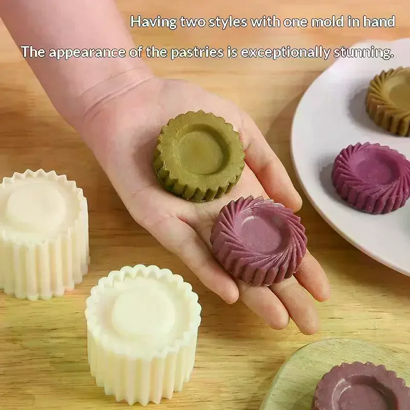 Pastry Mold Stamp Mooncake Mold Pastry Cake Decorating Tool Hand Pressure Home Diy Baking Mold Detachable