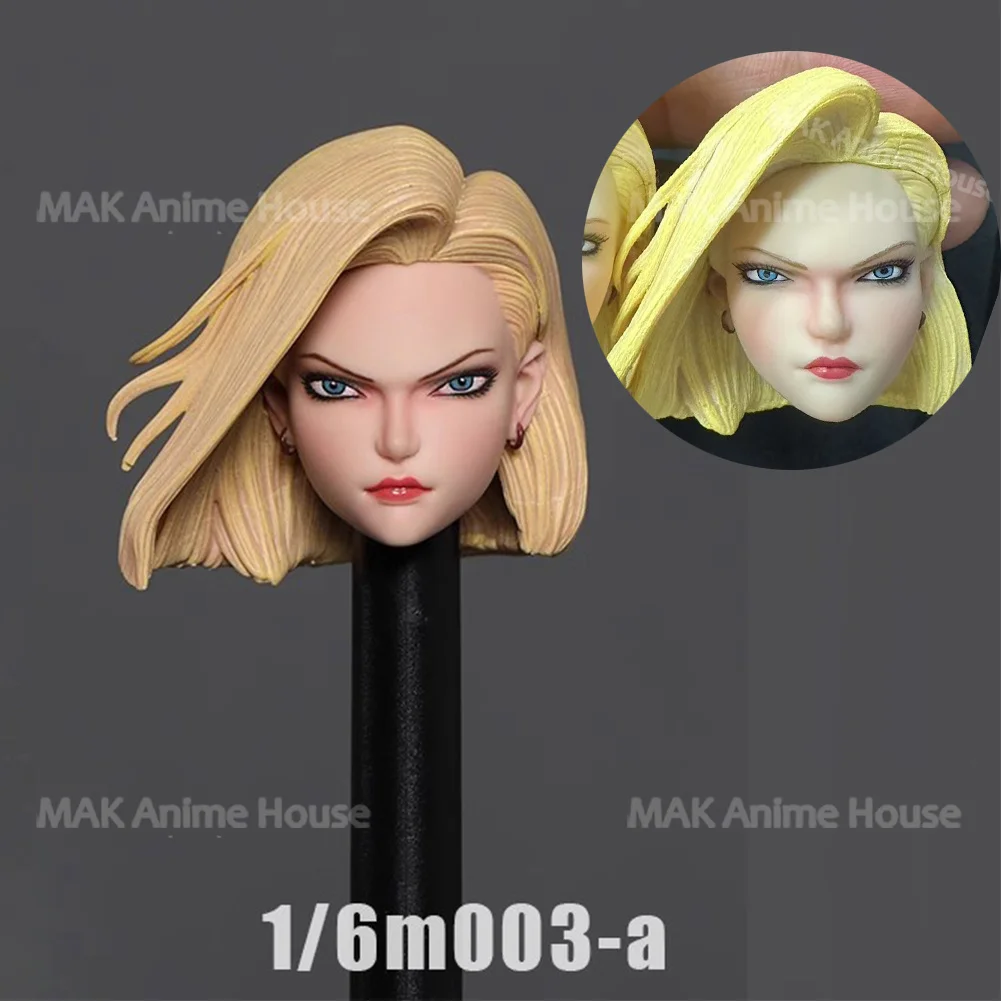 

iminitoys M003 1/6 Direct Vision Android No.18 Head Sculpt Carving Model Fit 12'' Female Soldier Pale Action Figure Body Doll