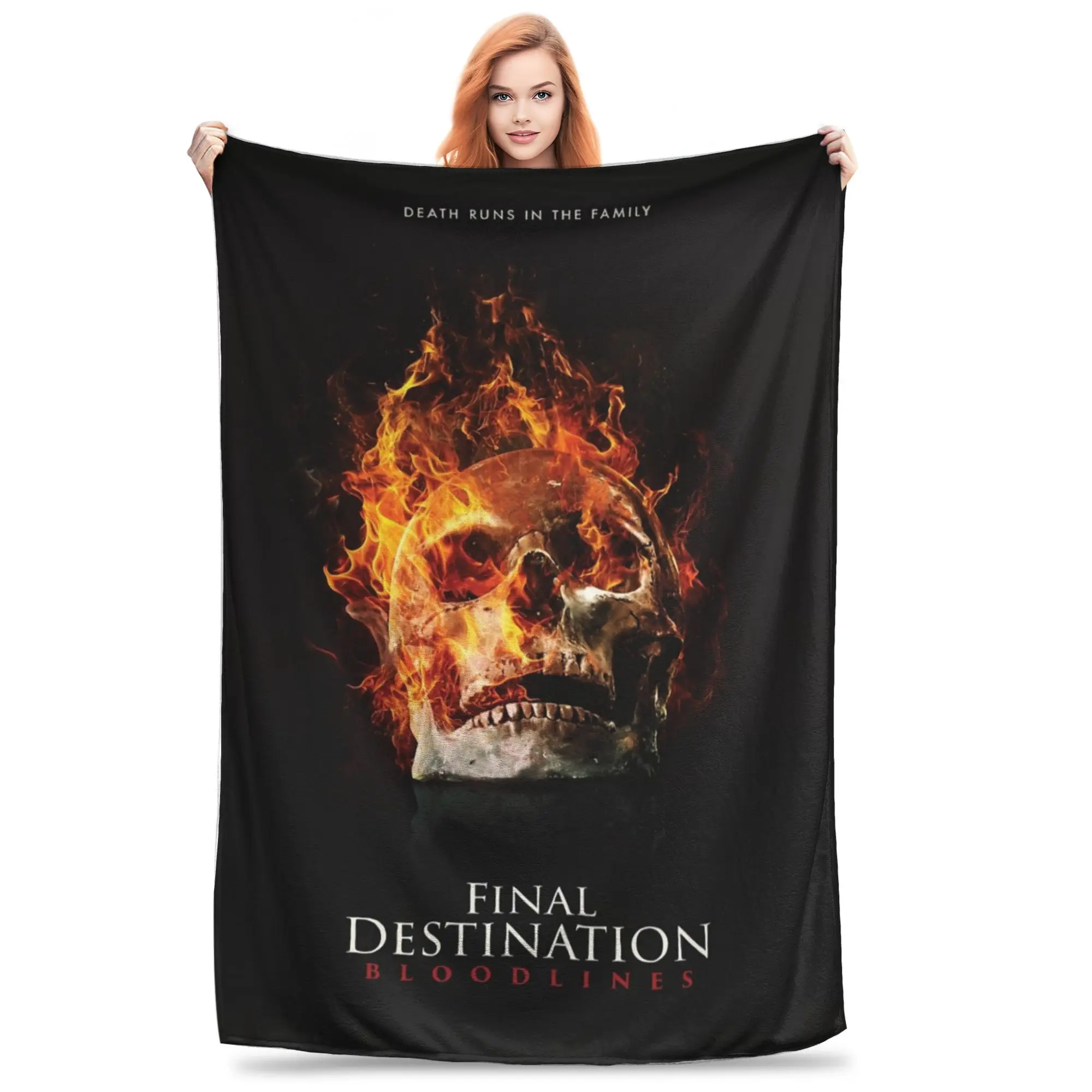 

Final Destination Bloodlines Blankets Flannel Comfortable Lightweight Thin Throw Blanket for Sofa Plush Thin Quilt