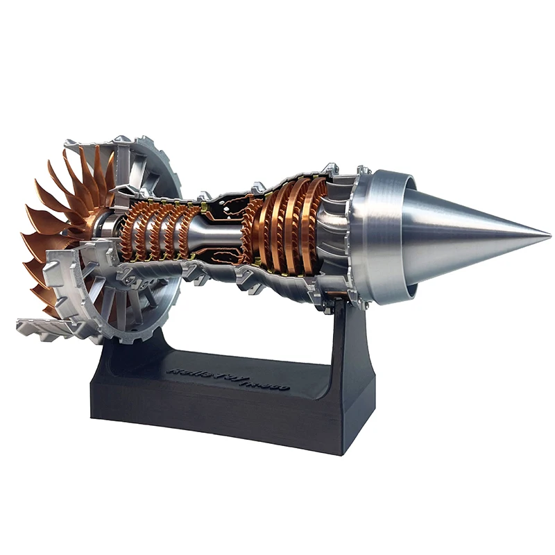 Mini turbofan jet engine aviation model scientific experimental model youth education material ornament