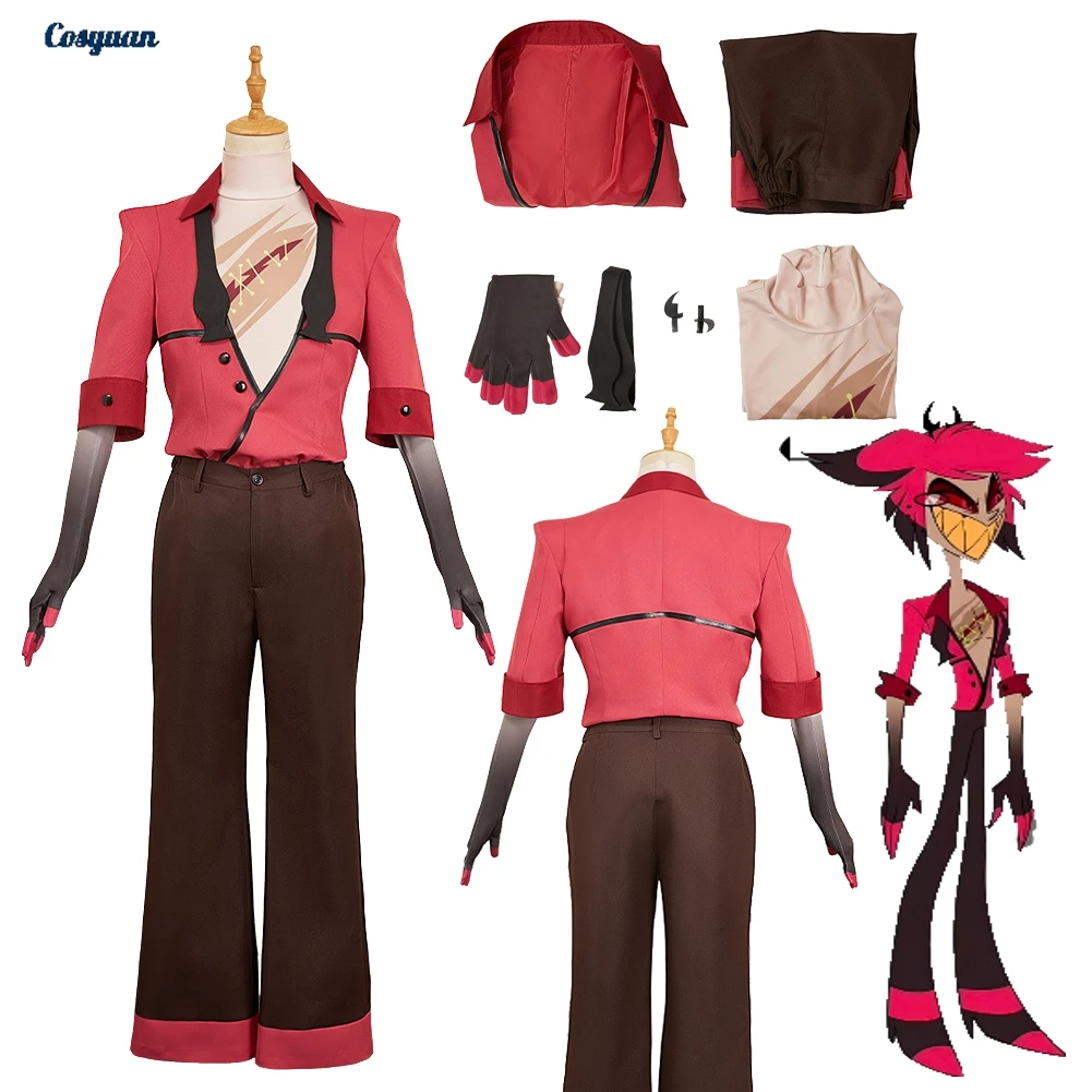 

TV Hell Inn Cosplay Alastor Top Pants Coat Clothes Men Adult Party Disguise Roleplay Halloween Costume Carnival Outfit Suits