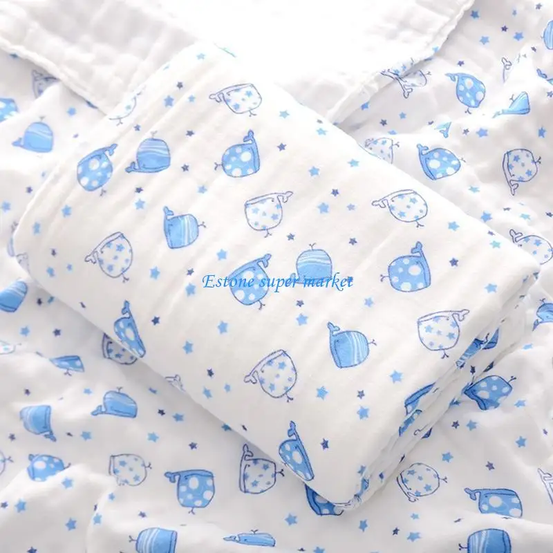 090B قماش للف الرضع 6 طبقات من القطن الخالص الشاش تلقي بطانية لحاف من الموسلين منشفة استحمام غطاء عربة الأطفال الوليد الدعائم #3