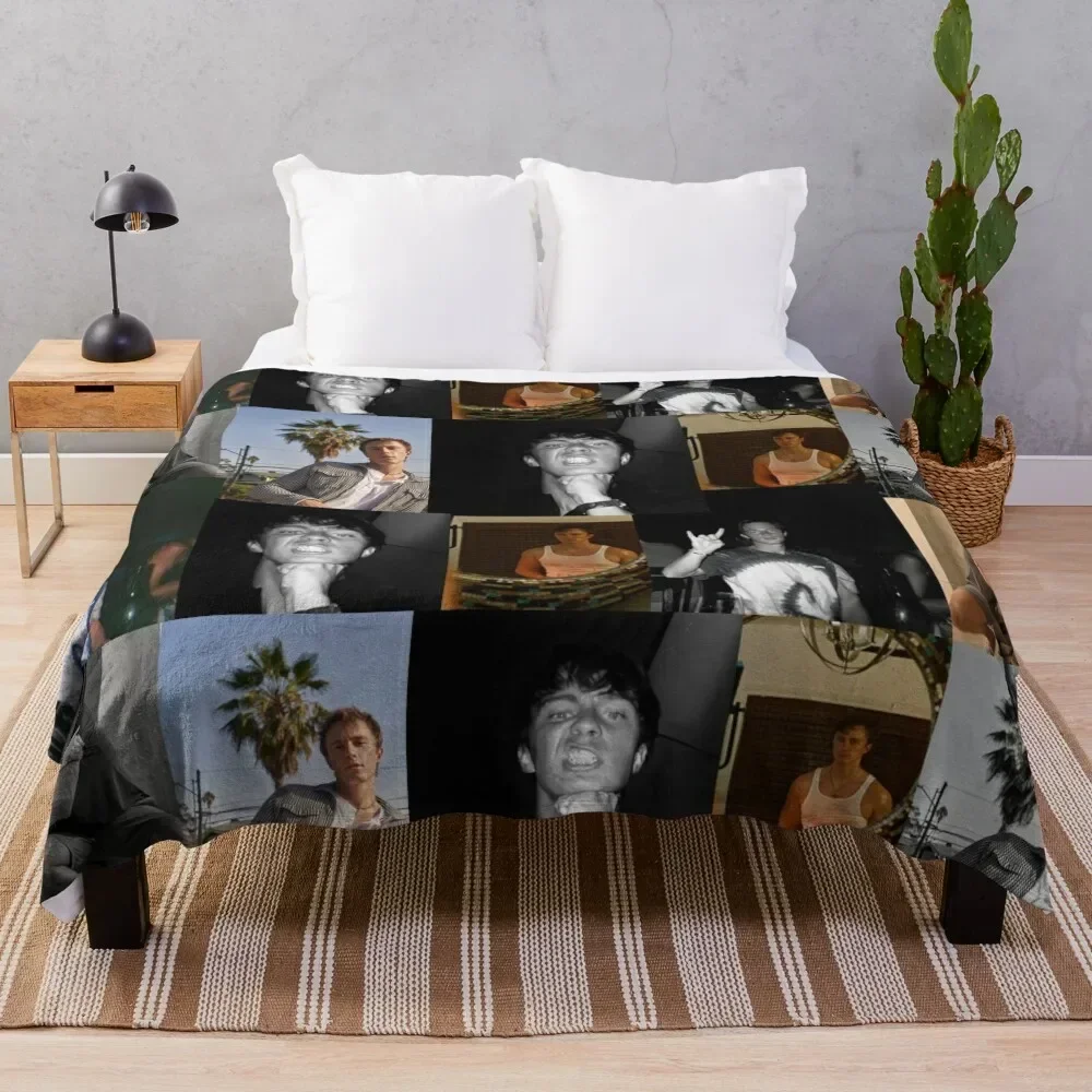 

Drew Starkey Collage Throw Blanket Single Retros sofa bed Blankets