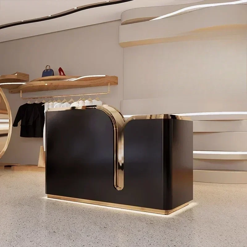 

Stainless Steel Clothing Store Cashier Cabinet Simple Modern Beauty Salon Bar Barber Shop Reception Deskescritorio de oficina