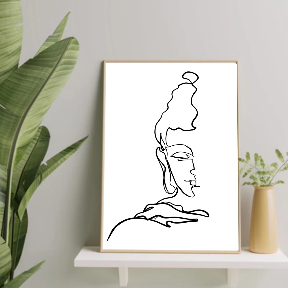 Namaste Definition Print Zen Yoga Canvas Painting Black and White Wall Art Picture Buddha Half Face Minimalist Poster Room Decor