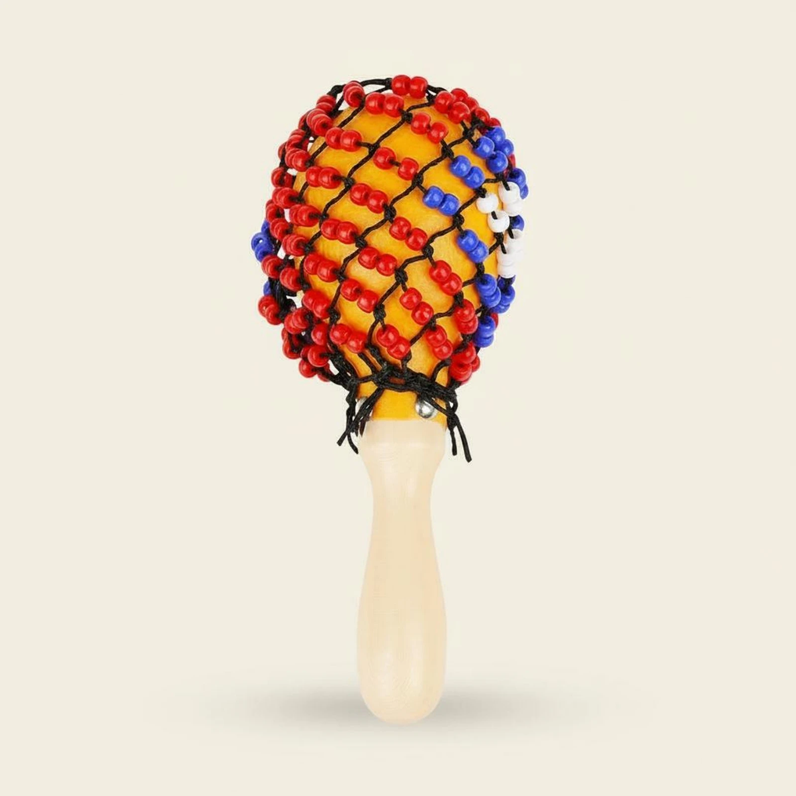 Wooden Maracas Natural Materials Beaded Maracas Wooden Maraca Polished Finish Bead Shaker Bright Clear Sound for Beginners
