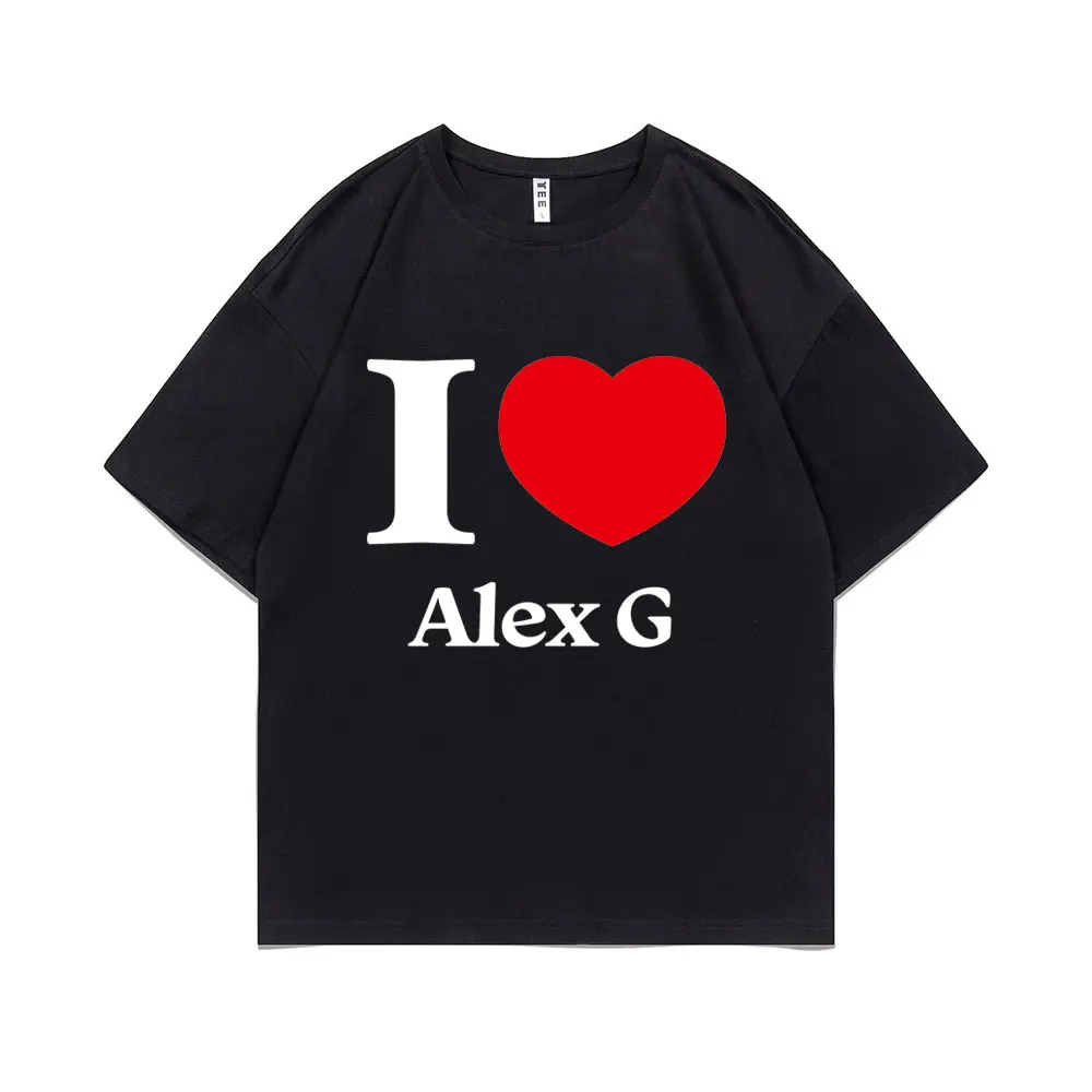 Camiseta con estampado gráfico I Love Alex G, camisetas informales a la moda para hombre y mujer, ropa informal holgada Vintage para hombre, camisetas Unisex de algodón puro