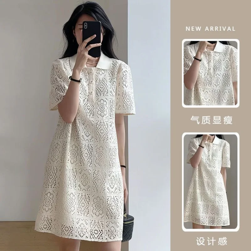 The New Summer Chinese Design Feels Gentle and Sweet Showing a Slim and Fragrant Hollow Out Dress