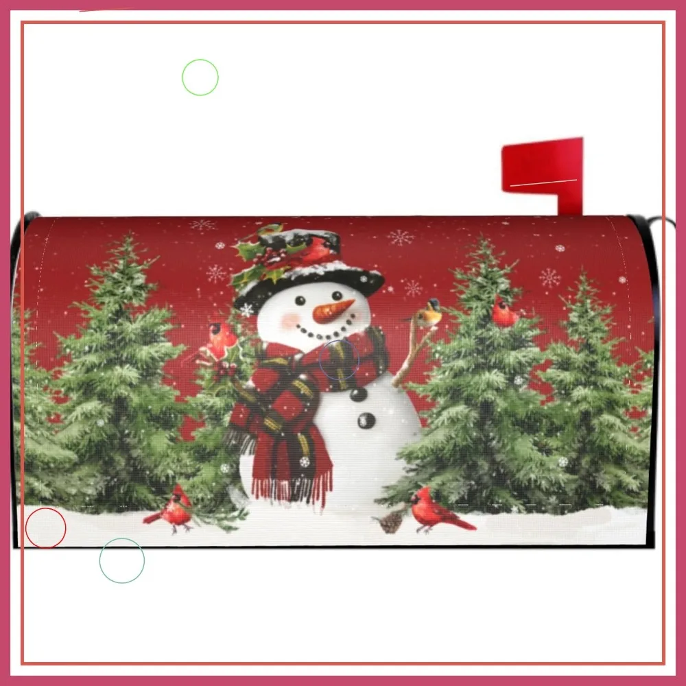 

Large Magnetic Christmas Snowman Mailbox Cover 25.5x21 Inches Waterproof Outdoor Holiday Decor