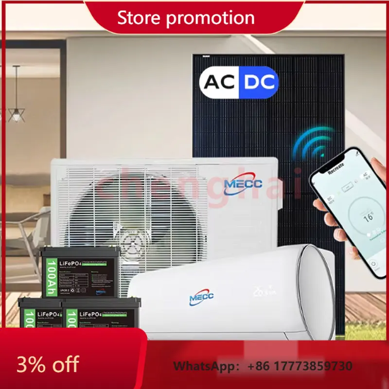 

CHKJ for Wholesale MECC Air Conditioner with Panels Power Storage Battery Energy Solar AC Off Grid/On Grid Kit for Home Use