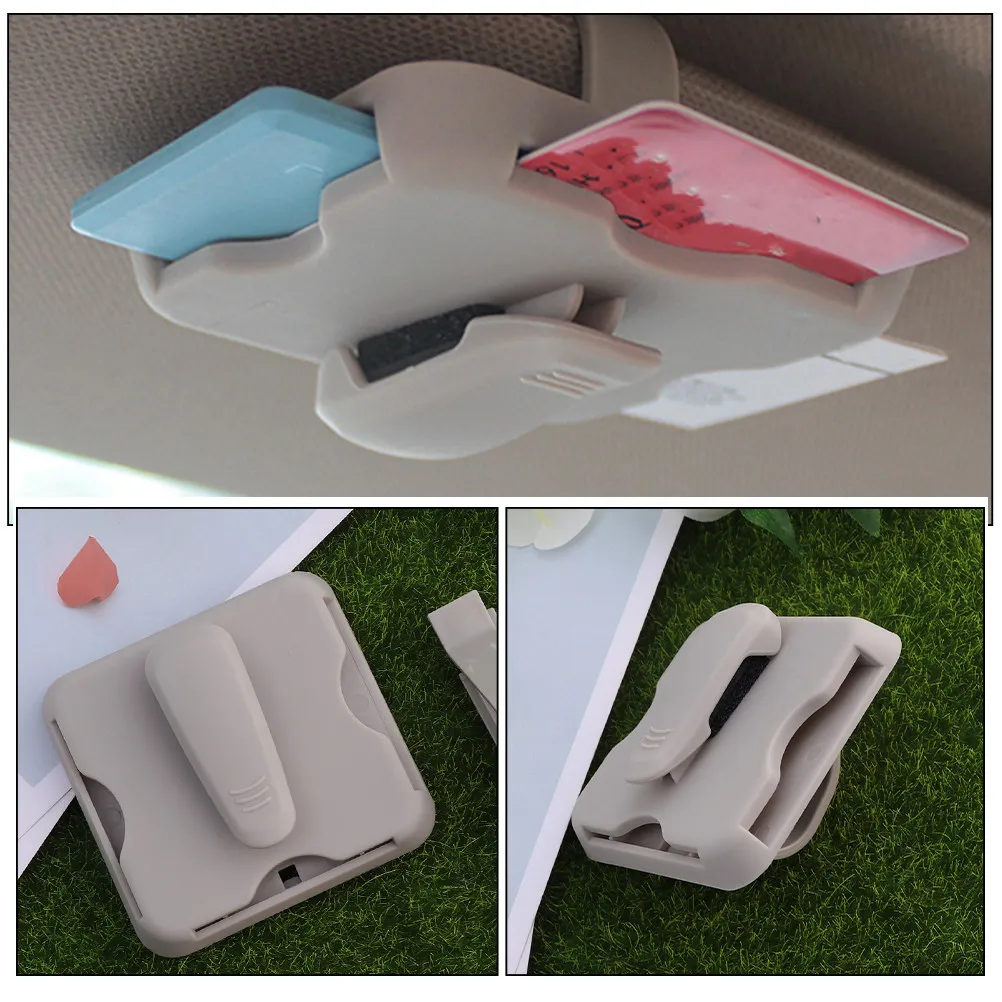 2Pcs Car Sunshade Clips Organizer Sunglass Visor Holder Quick Retrieval Durable Material Easy Installation Clutter Free Interior