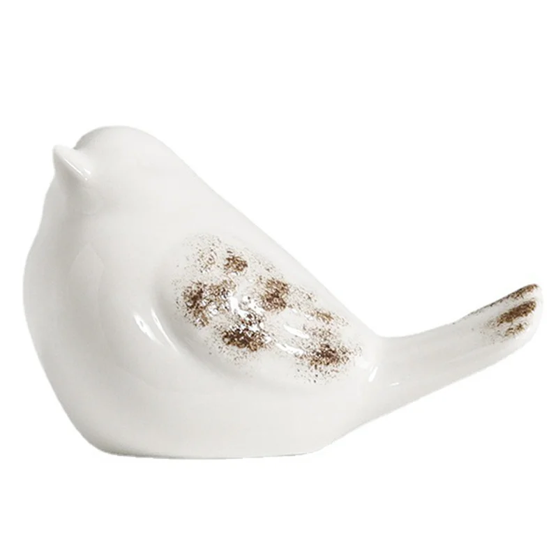 JHD تمثال الطيور الصغيرة الأبيض تماثيل صغيرة على شكل حيوانات ديكور المنزل الحلي الزخرفية لغرفة النوم لغرفة المعيشة مكتب المنزل #6