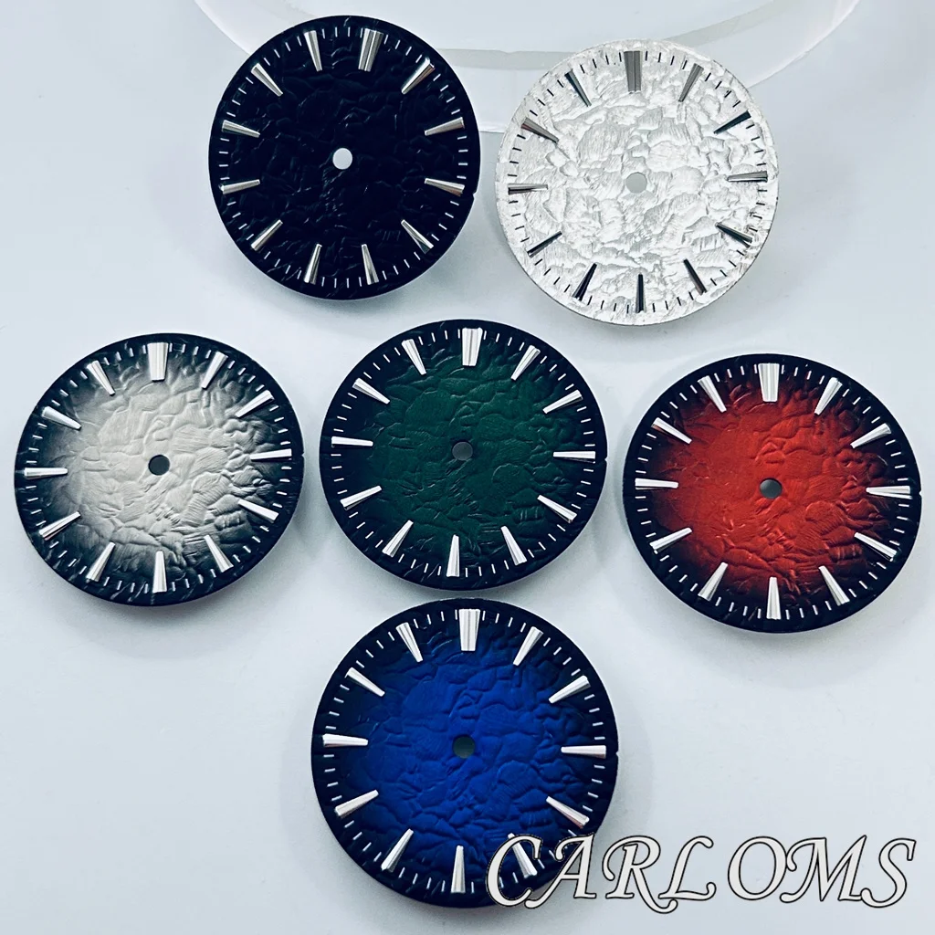 

Высокое качество 28,5 мм NH35 NH36 ETA2824 2836 Miyota8215 Циферблат часов Зеленый светящийся дата Новый каменный узор Без логотипа Циферблат часов