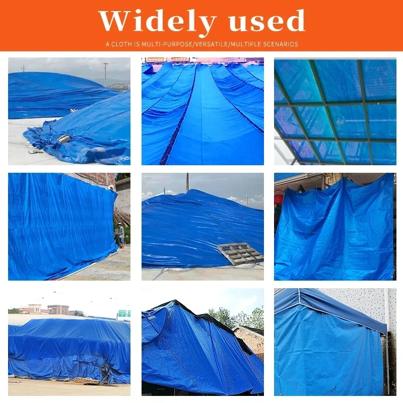Tarpaulin 2m*1 2 3m*3 4 Awning Outdoor Blue Anti-Uv Tarp Rectangle Rain Shade Canopy Cover Camping Patio Car Beach Tent Carport