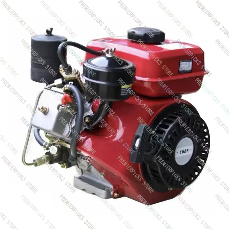 High-Power Air-Cooled Diesel Engine Oil Tank 168F Threshing Machine Agricultural Micro-Tiller Pumping  Pump Generator Head