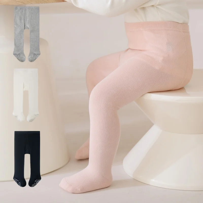 

0-6Y Baby Girls Cotton Solid Tights Non-Slip Soles Seamless Leggings Socks Baby Children Stockings Daily Wear Pantyhose Clothes