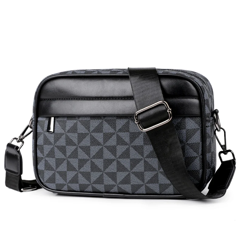 Bolso pequeño con patrón de moda para hombre, bandolera cruzada de cuero PU de alta calidad, bolso elegante para hombre, bolso de hombro, regalos