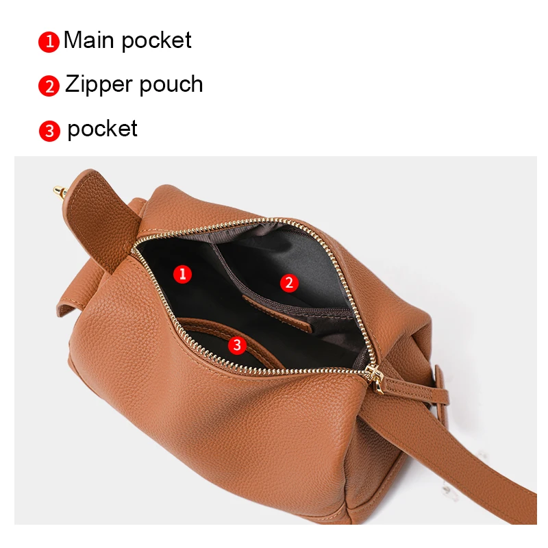 Vintage Brown Leather Satchel Handbag Litchi Grain Leather Mini Top-Handle Bag  Textured Litchi Leather Compact Handbag
