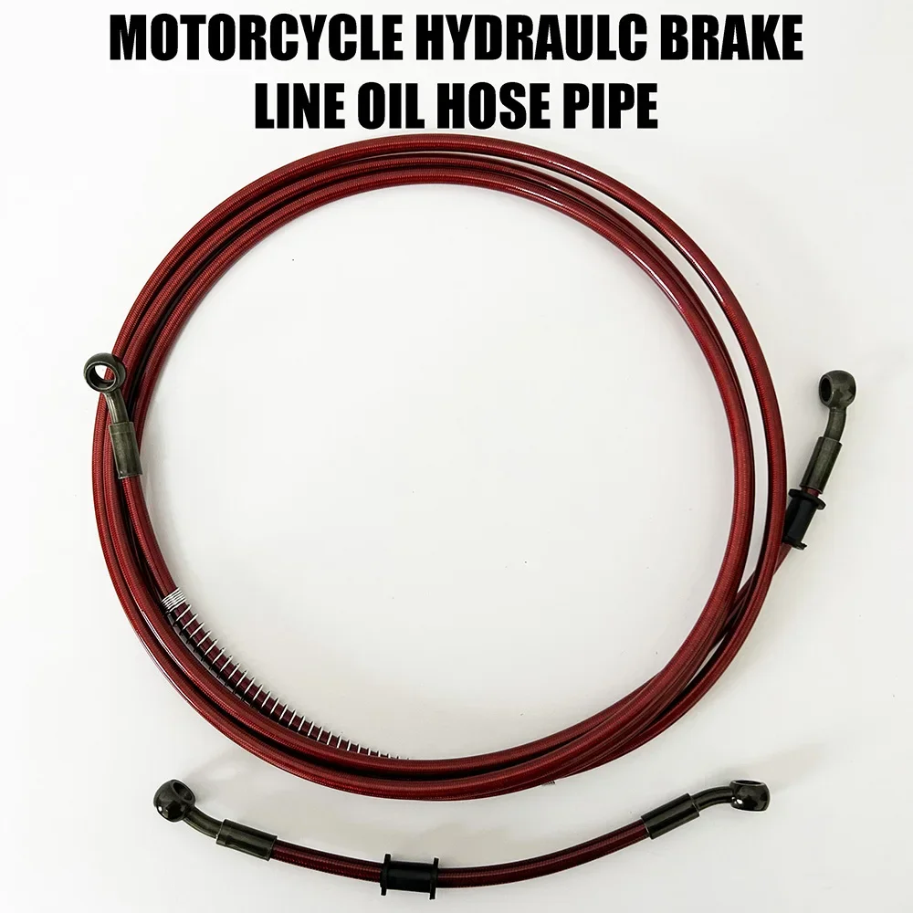 Motorcycle 28 degre Dirt Bike Braided Hose Hydraulic Reinforce Brake line Clutch Oil Tube M10 BanjoFor Kawasaki Yamaha Honda ATV