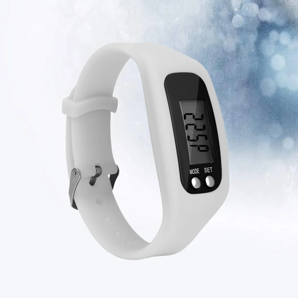 

LED Multi Function Pedometer Watch Calorie Monitoring Electronic Watch White pedometer watch