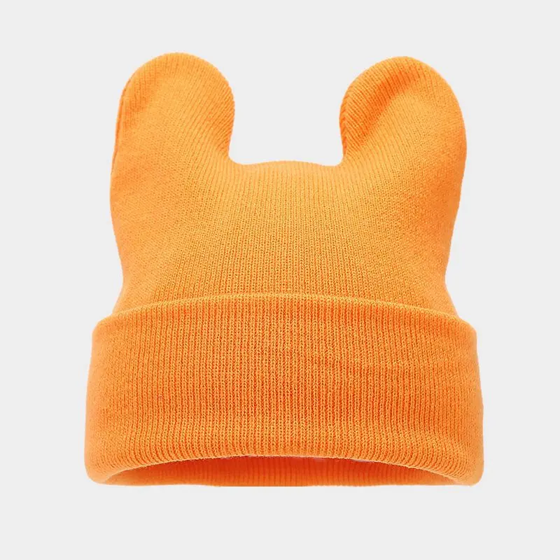 2023 Cute Cartoon Solid Color Knitted Beanies Hats Autumn Winter Women Men Fashion Cap Keep Warm Street Hip Hop Outdoor