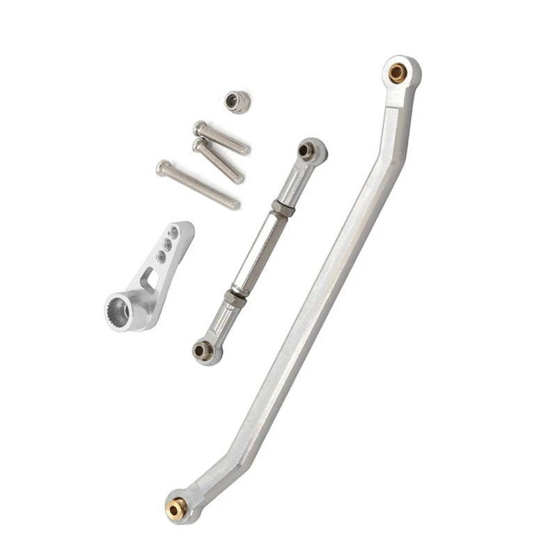 طقم قضيب ربط أقوى من سبائك الألومنيوم ، ترقية جزء السيارة RC ، الفضة ، التوجيه ، MN128
