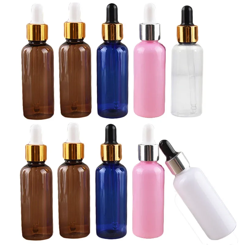 

50ml Empty Dropper Bottle Amber Essential Oil Refillable Bottles Plastic Dropper Bottle Perfume Aromatherapy Cosmetic Container