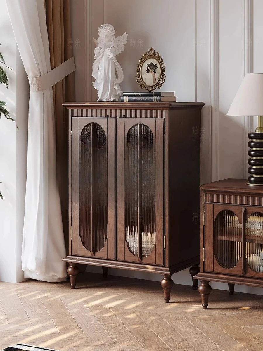 

Винный шкаф из цельного дерева, ретро-телевизор, боковой дисплей, вертикальный шкаф, антикварное хранилище